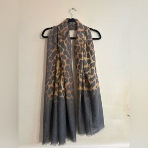 Leopard Print Gray and Brown Scarf